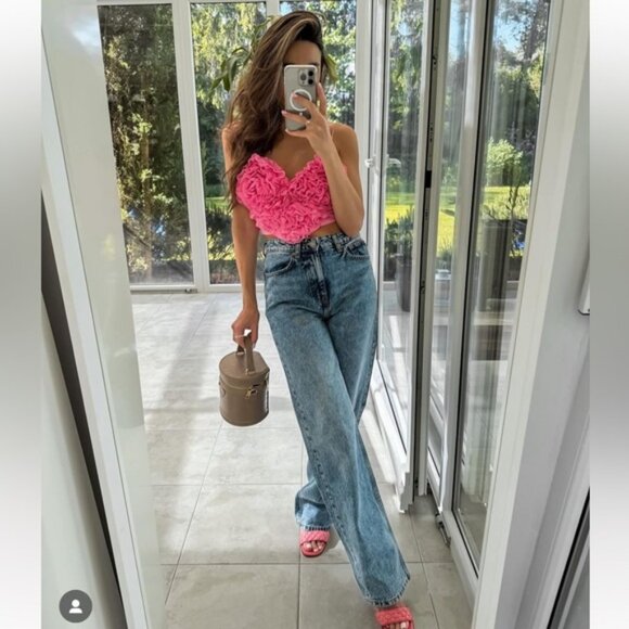 NWT GORGEOUS ZARA VOLUMINOUS HEART CROP TOP - Picture 9 of 16